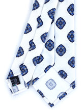 SAMMY unlined white tailored tie in linen/silk